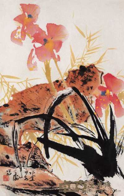 韩天衡 花卉 立轴 43×67cm